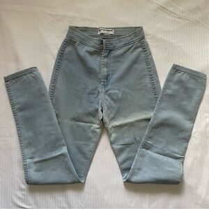 American Apparel light wash skinny jeans